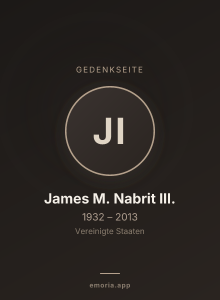 Gedenkportrait von James M. Nabrit III.
