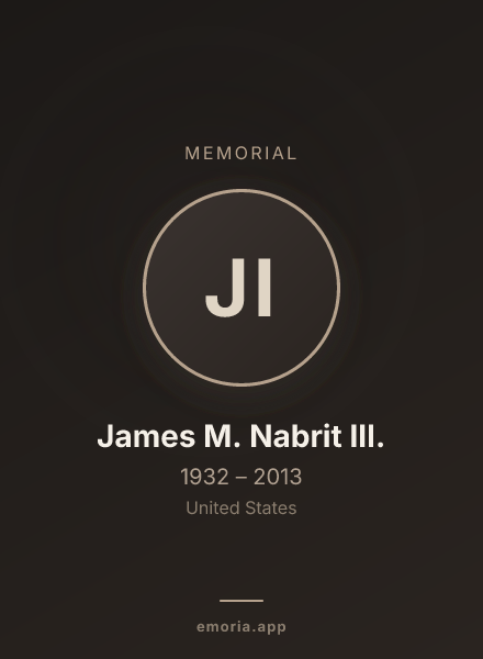 Memorial portrait of James M. Nabrit III.