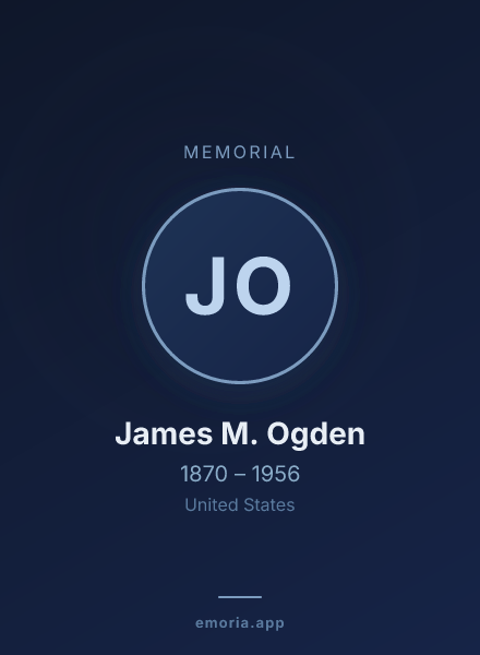 Memorial portrait of James M. Ogden