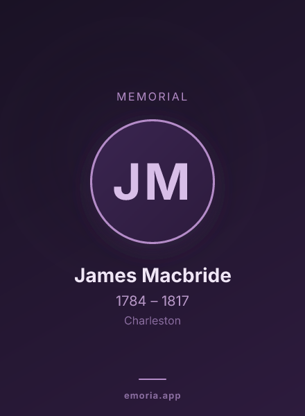 Memorial portrait of James Macbride