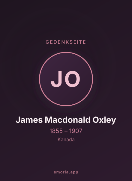 Gedenkportrait von James Macdonald Oxley