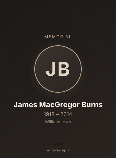Memorial portrait of James MacGregor Burns