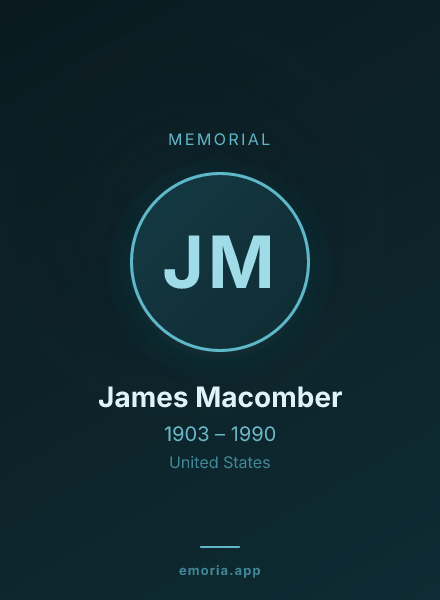 Memorial portrait of James Macomber