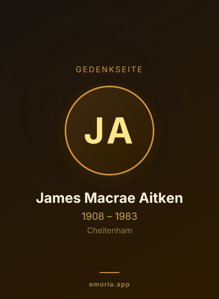 Gedenkportrait von James Macrae Aitken