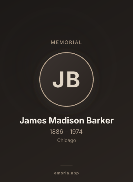 Memorial portrait of James Madison Barker