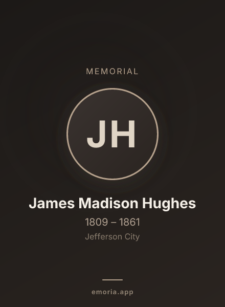 Memorial portrait of James Madison Hughes
