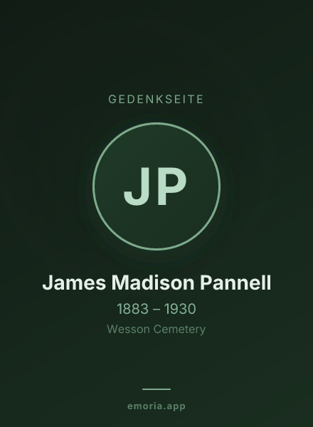 Gedenkportrait von James Madison Pannell