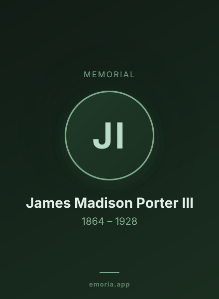 Memorial portrait of James Madison Porter III
