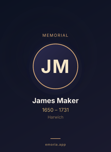 Memorial portrait of James Maker