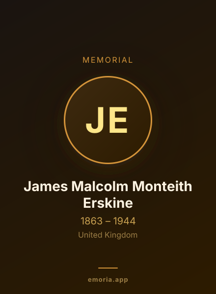 Memorial portrait of James Malcolm Monteith Erskine