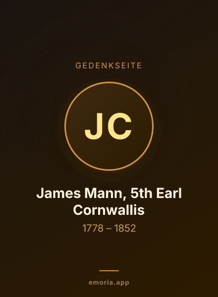 Gedenkportrait von James Mann, 5th Earl Cornwallis