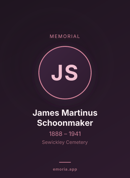 Memorial portrait of James Martinus Schoonmaker