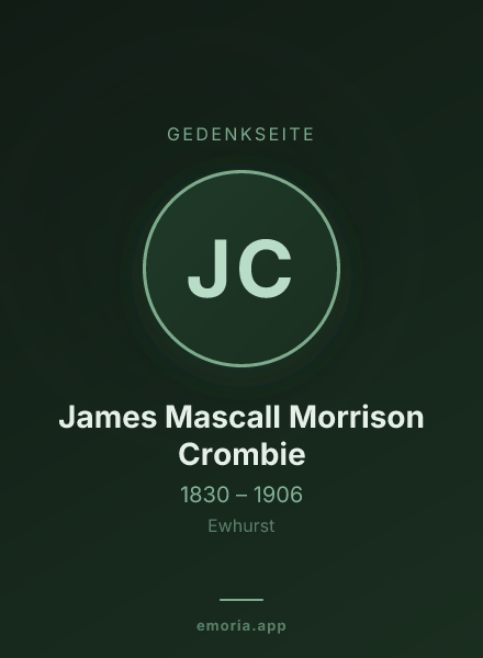 Gedenkportrait von James Mascall Morrison Crombie