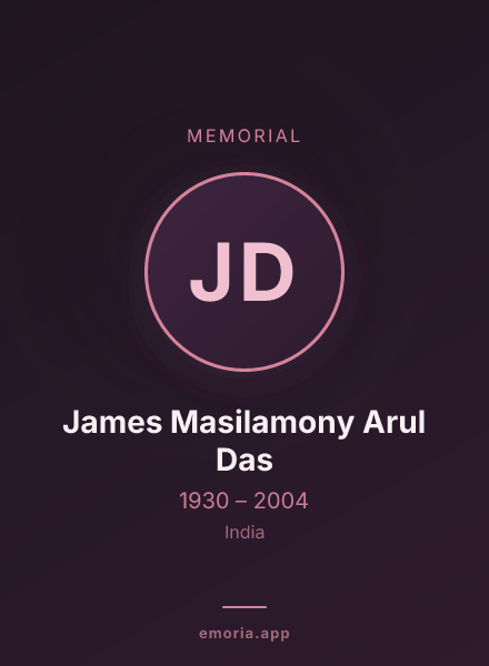 Memorial portrait of James Masilamony Arul Das