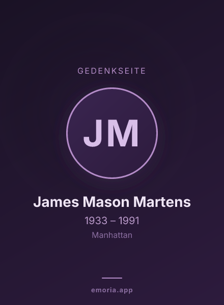 Gedenkportrait von James Mason Martens