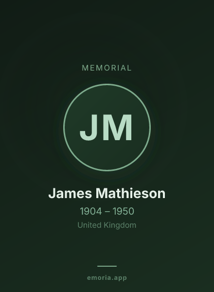 Memorial portrait of James Mathieson