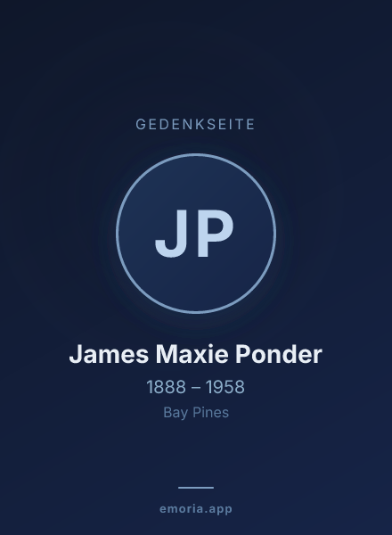 Gedenkportrait von James Maxie Ponder