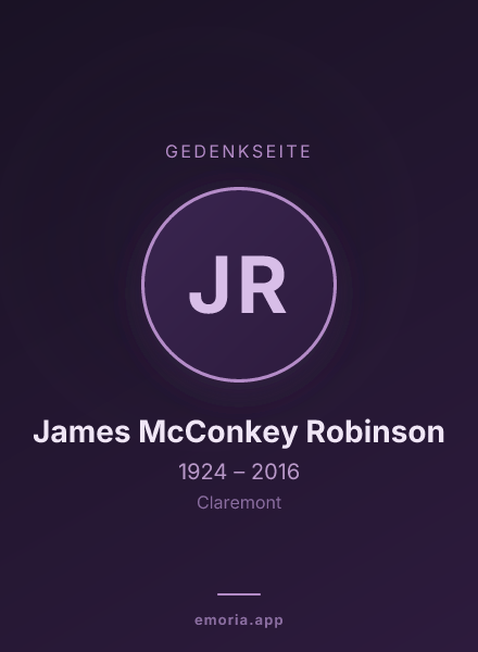 Gedenkportrait von James McConkey Robinson