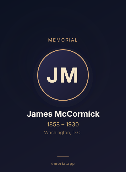 Memorial portrait of James McCormick