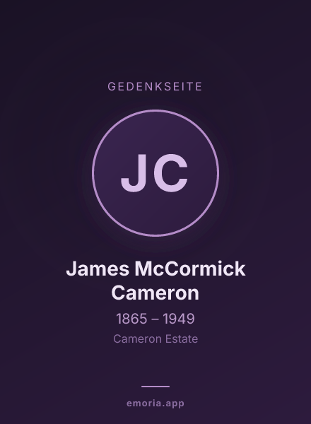Gedenkportrait von James McCormick Cameron