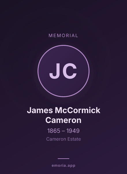 Memorial portrait of James McCormick Cameron