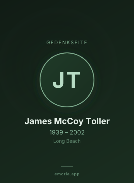 Gedenkportrait von James McCoy Toller