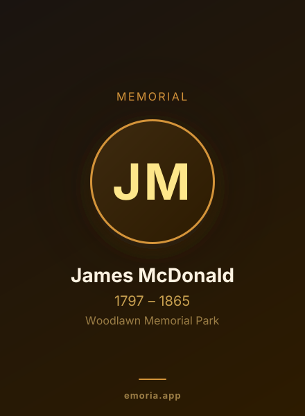 Memorial portrait of James McDonald