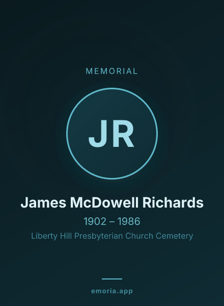Memorial portrait of James McDowell Richards