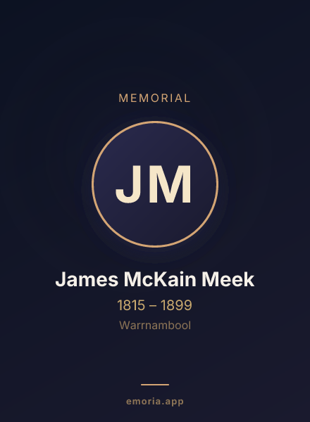 Memorial portrait of James McKain Meek