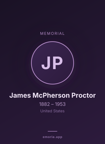 Memorial portrait of James McPherson Proctor
