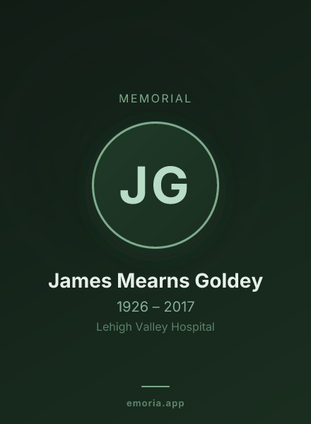 Memorial portrait of James Mearns Goldey