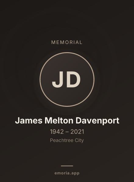 Memorial portrait of James Melton Davenport