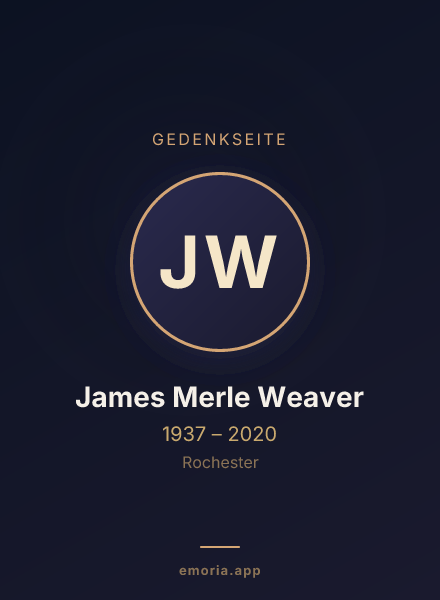 Gedenkportrait von James Merle Weaver