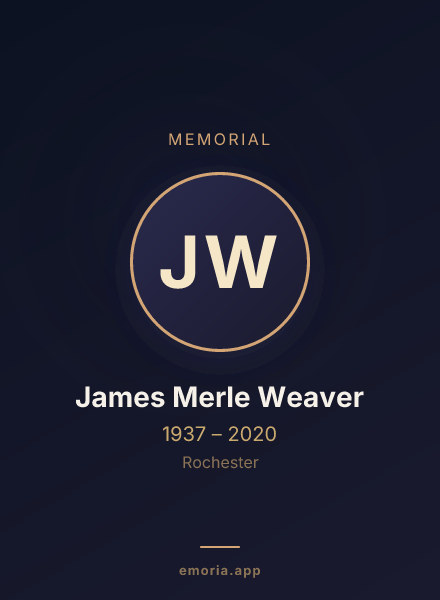 Memorial portrait of James Merle Weaver