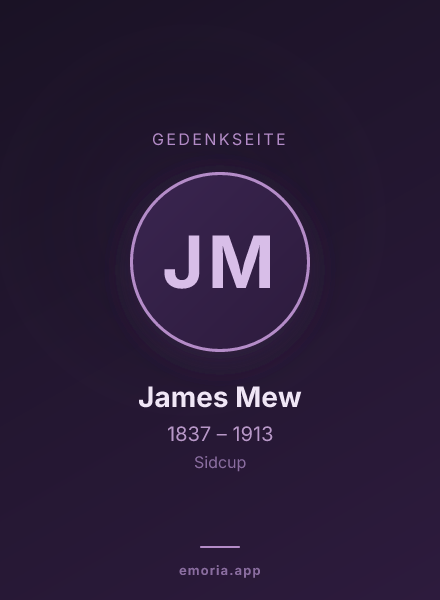 Gedenkportrait von James Mew