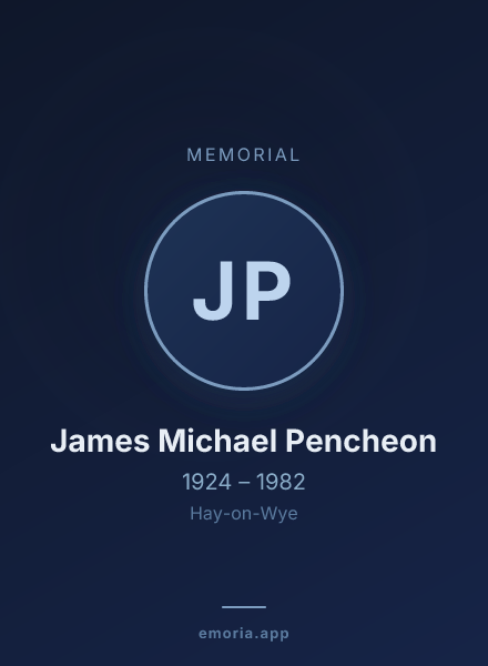 Memorial portrait of James Michael Pencheon