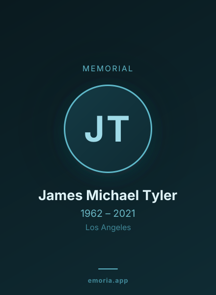 Memorial portrait of James Michael Tyler