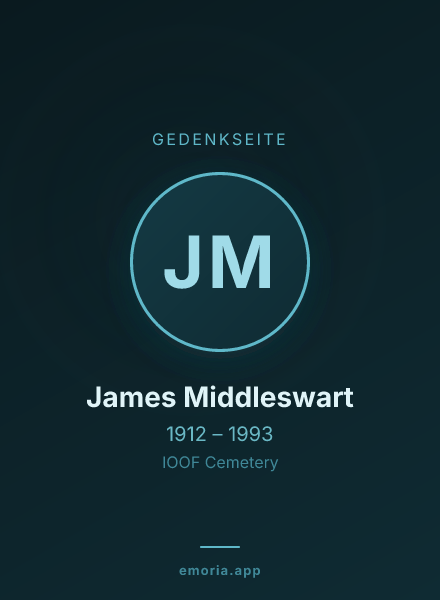 Gedenkportrait von James Middleswart