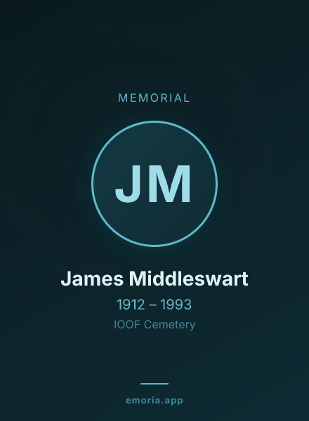 Memorial portrait of James Middleswart