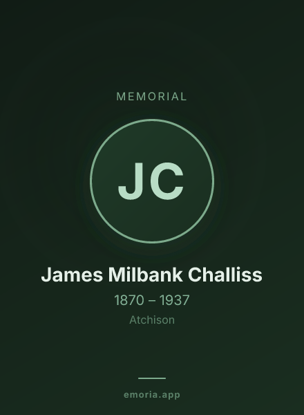 Memorial portrait of James Milbank Challiss