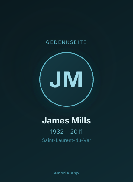 Gedenkportrait von James Mills