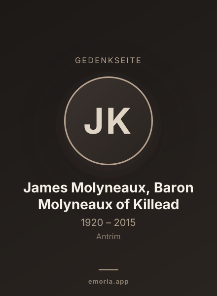 Gedenkportrait von James Molyneaux, Baron Molyneaux of Killead