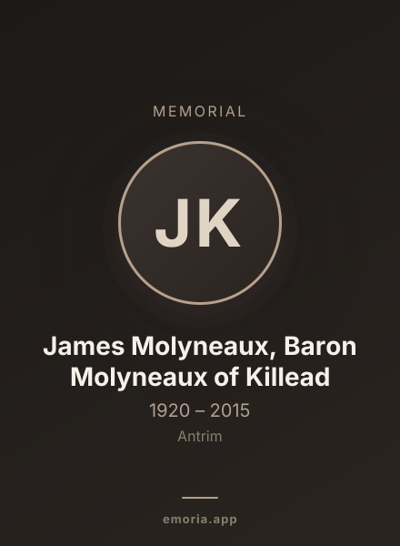 Memorial portrait of James Molyneaux, Baron Molyneaux of Killead