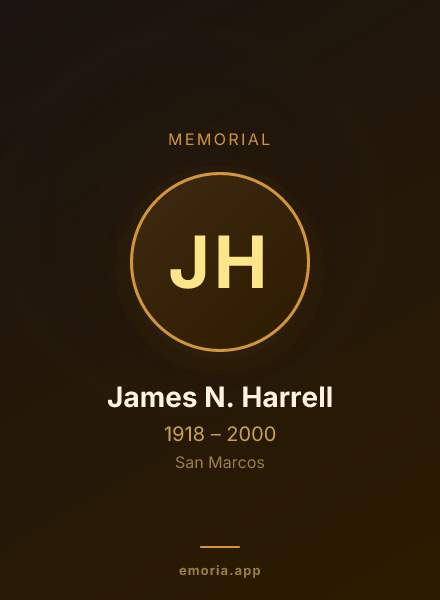 Memorial portrait of James N. Harrell