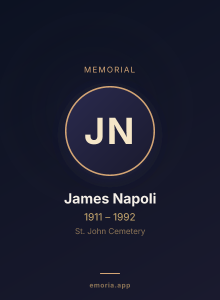Memorial portrait of James Napoli