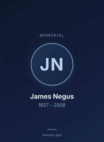 Memorial portrait of James Negus