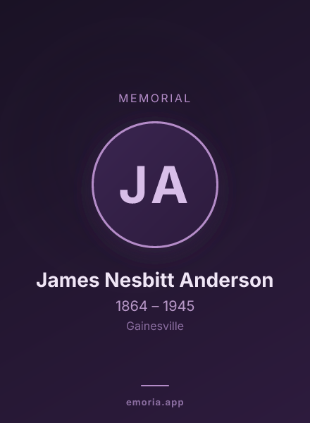 Memorial portrait of James Nesbitt Anderson