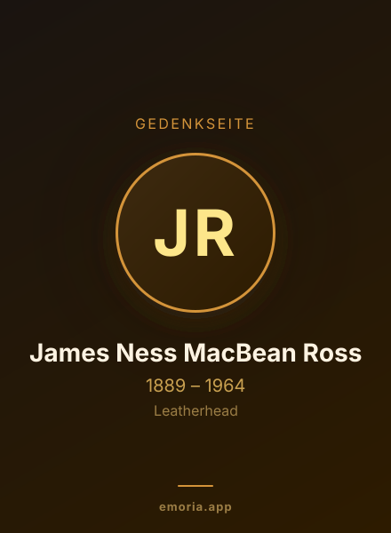 Gedenkportrait von James Ness MacBean Ross