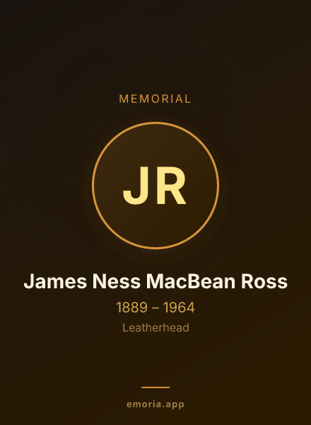 Memorial portrait of James Ness MacBean Ross