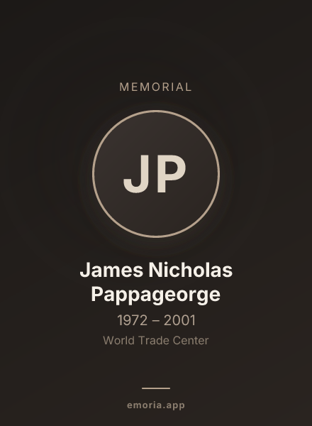 Memorial portrait of James Nicholas Pappageorge
